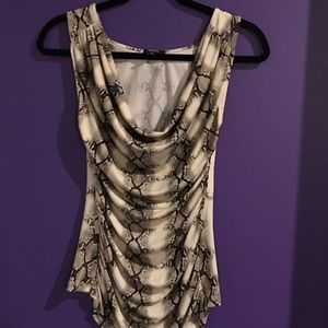 Snake skin print sleeveless shirt size small